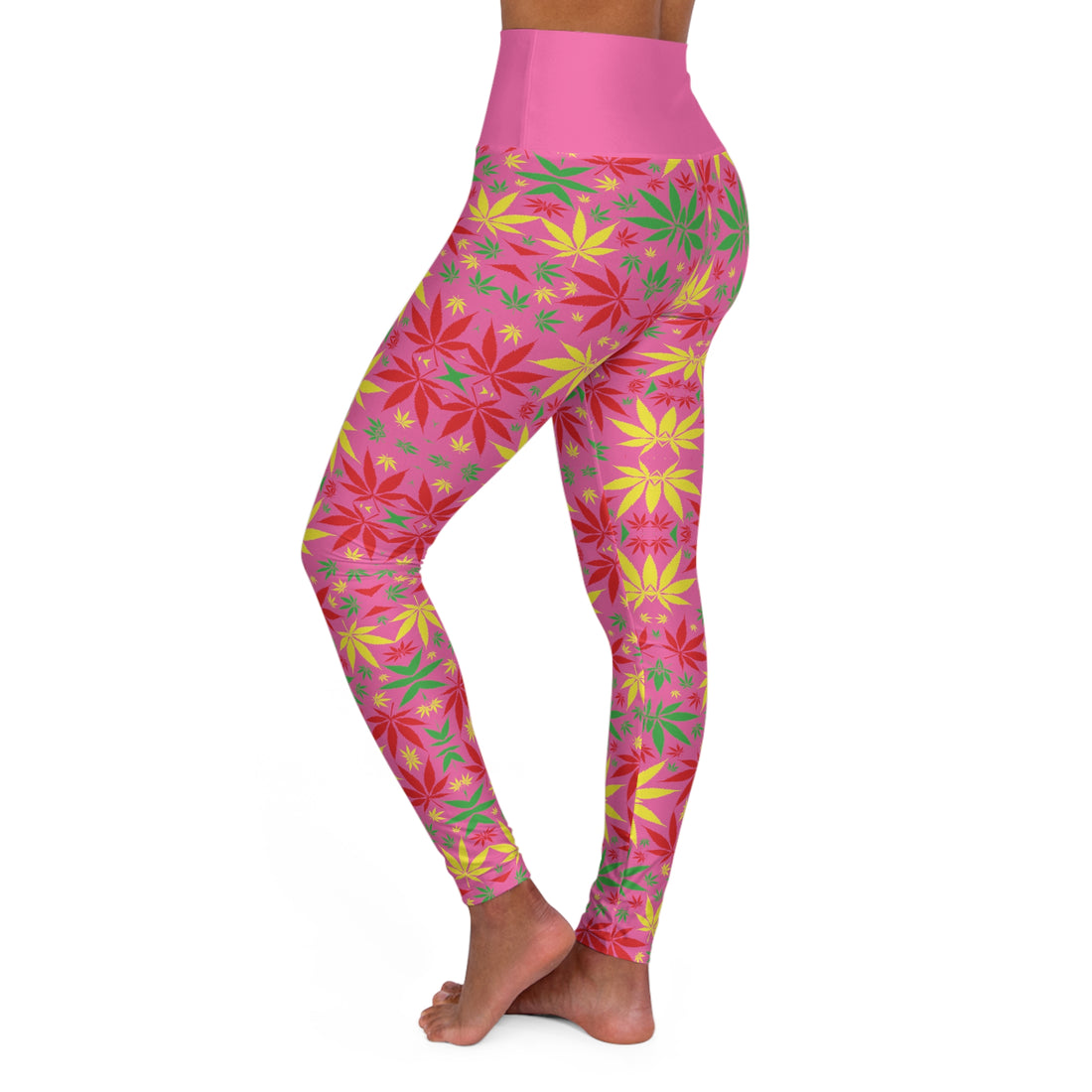 Rose Tropical Rasta Toned Yoga Leggings