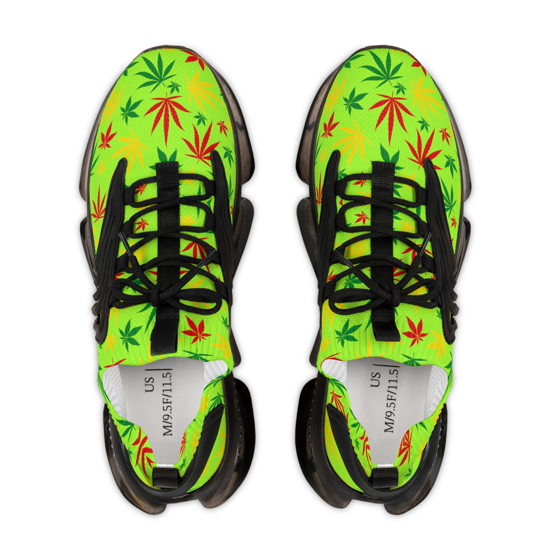 Lime Tropical Rasta Toned Men's Mesh Knit Sneakers