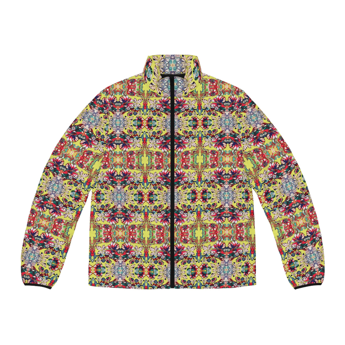 Canary Floral Pop Men's Puffer Jacket