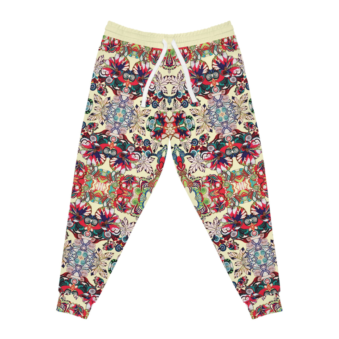 Cream Graphic Floral Pop AOP Joggers