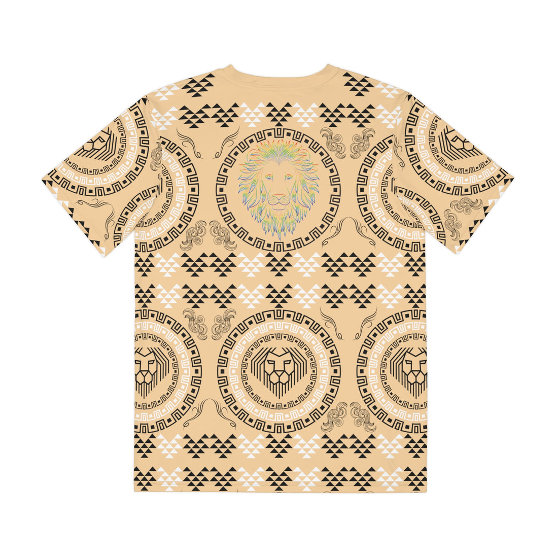 Tuscan Geo Lion Head Polyester Tee (AOP)