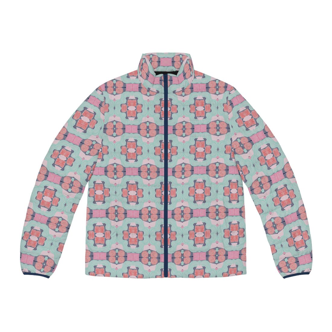 Slate Men's Geometric Print Puffer Jacket