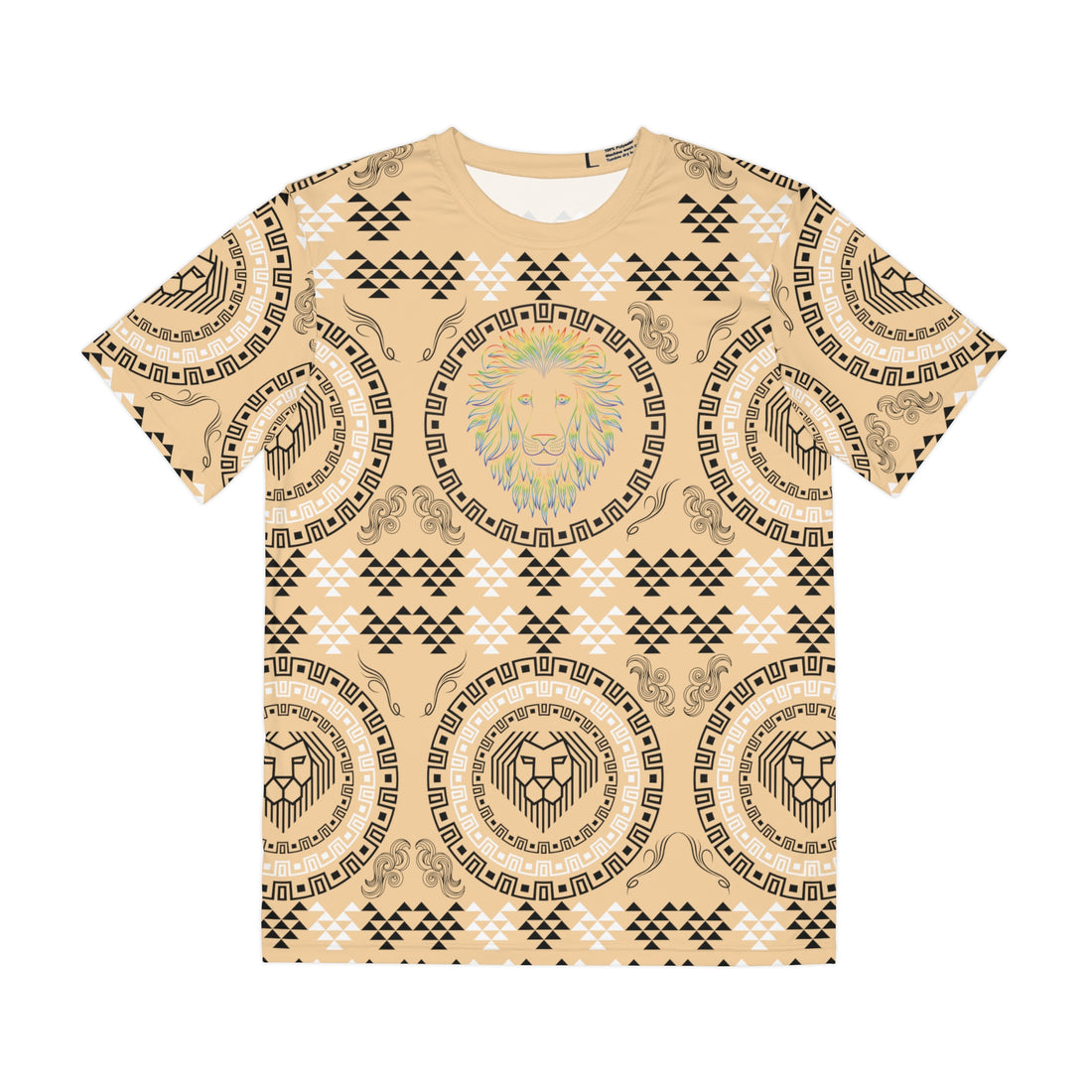 Tuscan Geo Lion Head Polyester Tee (AOP)