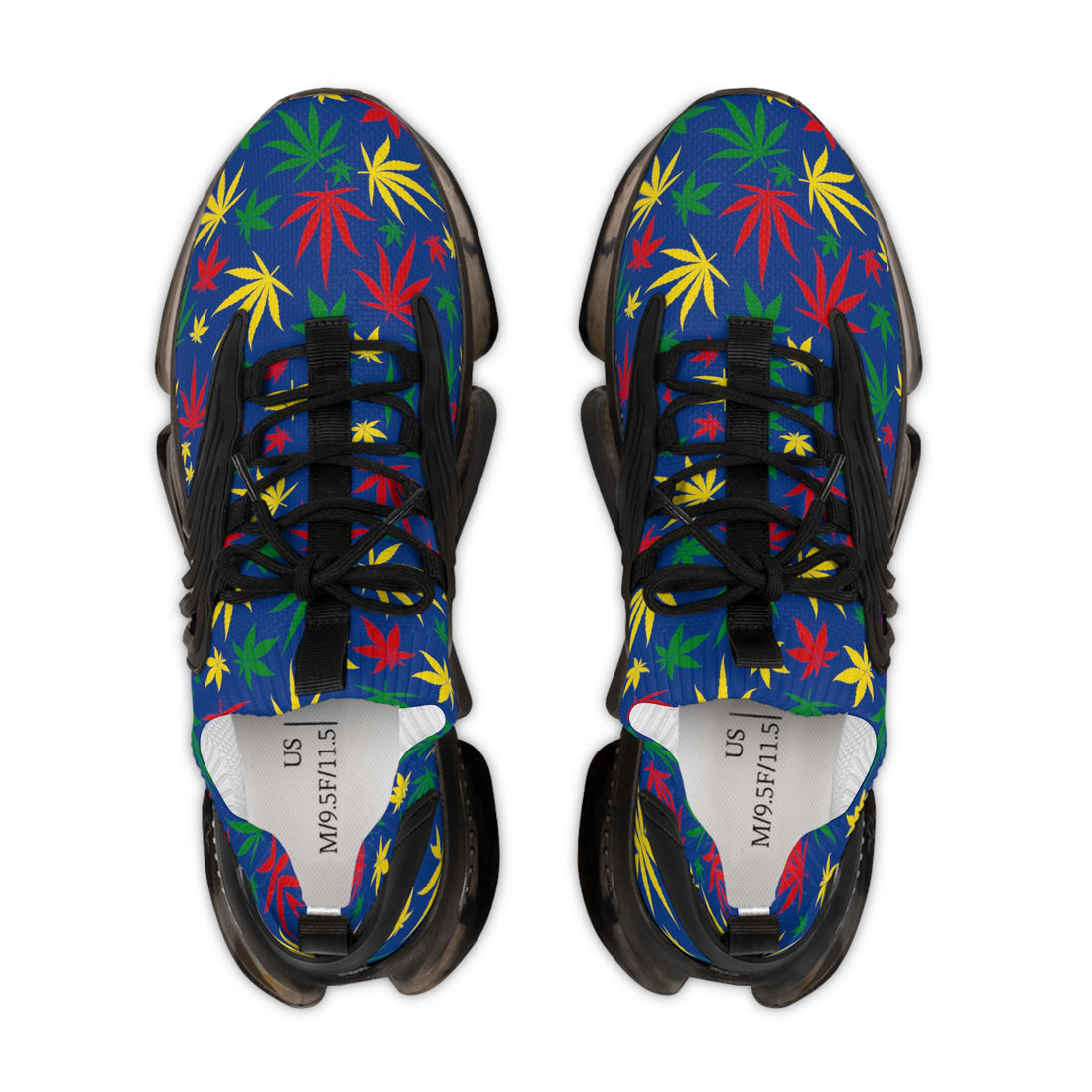 Blue Tropical Rasta Toned Men's Mesh Knit Sneakers
