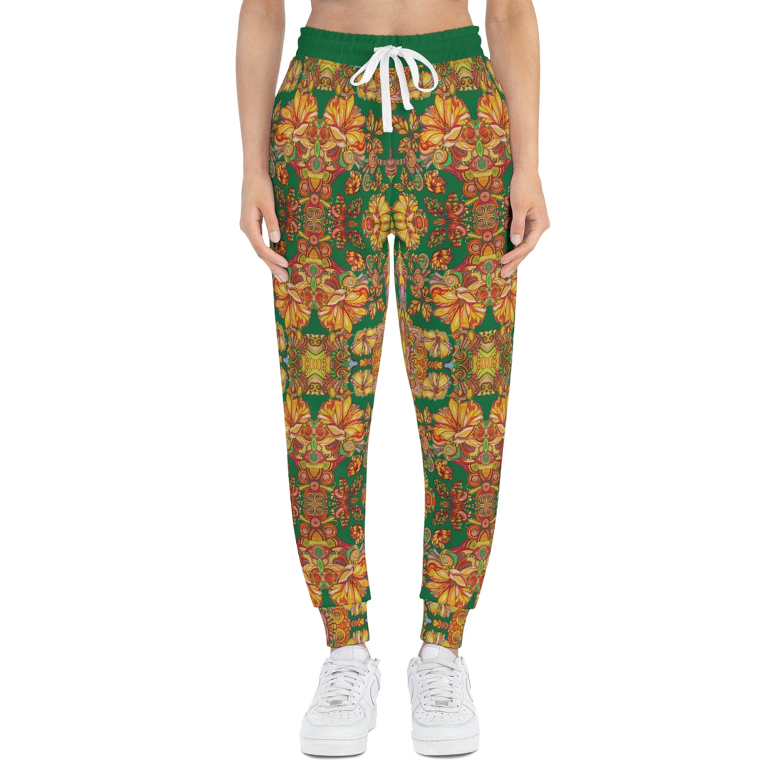 Green AOP Artsy Floral Joggers