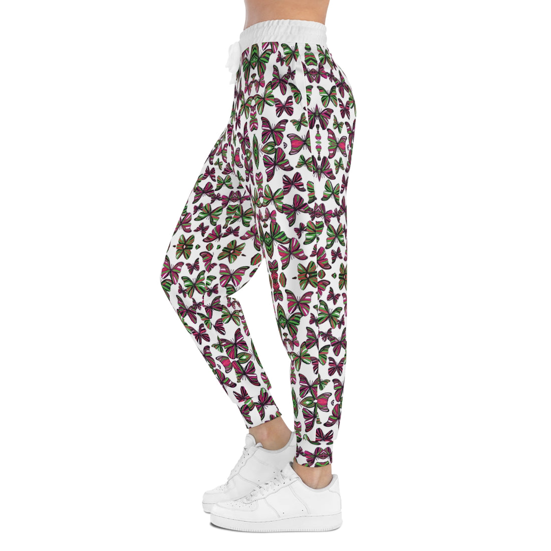 White Butterflies Kaleidoscope AOP Joggers
