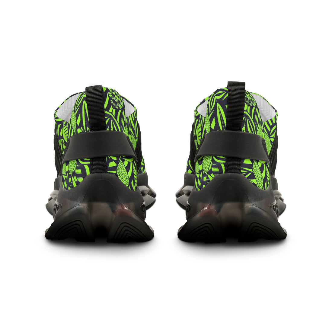 Lime Green Tropical Minimalist OTT Men's Mesh Knit Sneakers