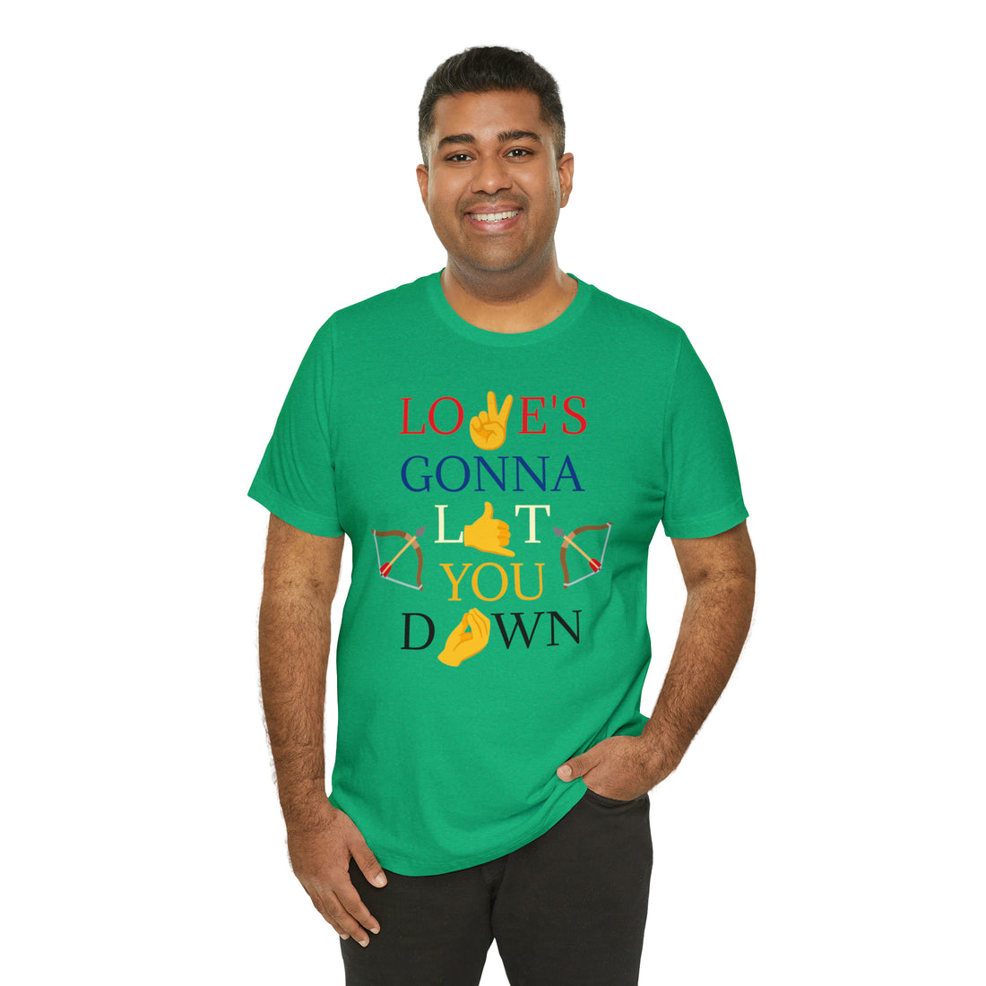 Unisex Love Down Typography Jersey Tee