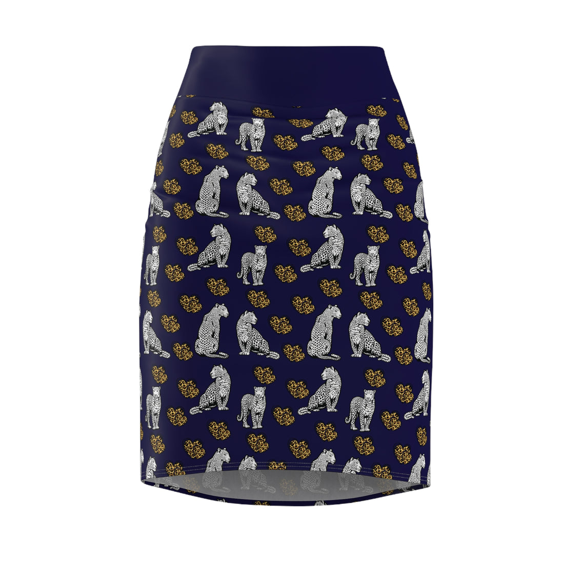 Ink Cheetah Hearts Pencil Skirt