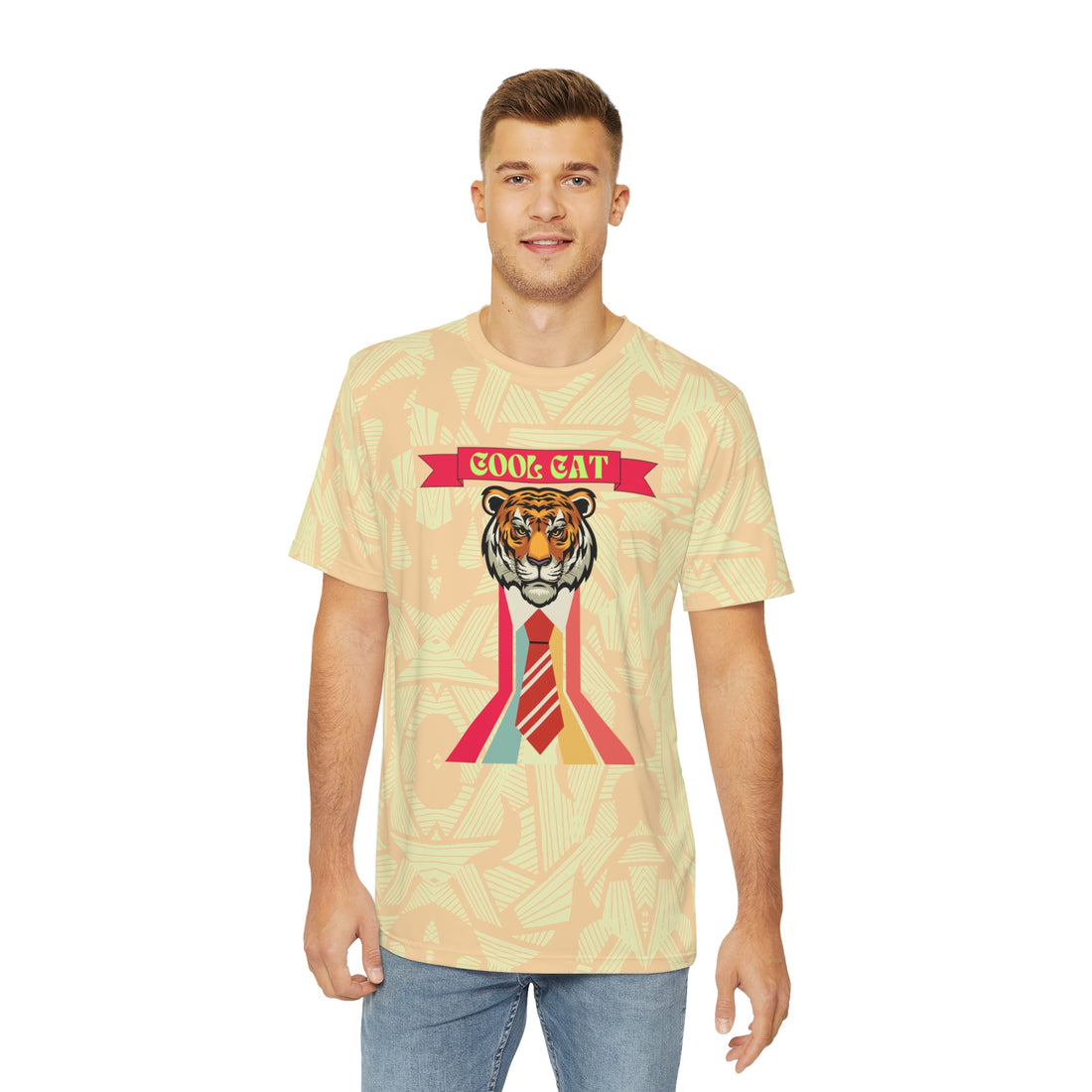 Tuscan Cool Cat Men's Polyester Tee (AOP)