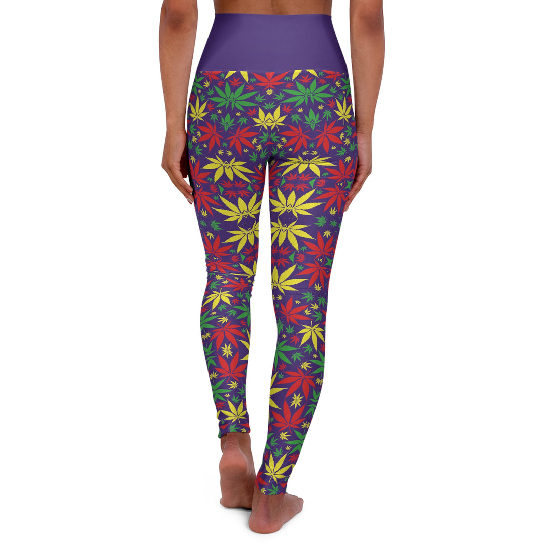 Purple Tropical Rasta Toned Yoga Leggings
