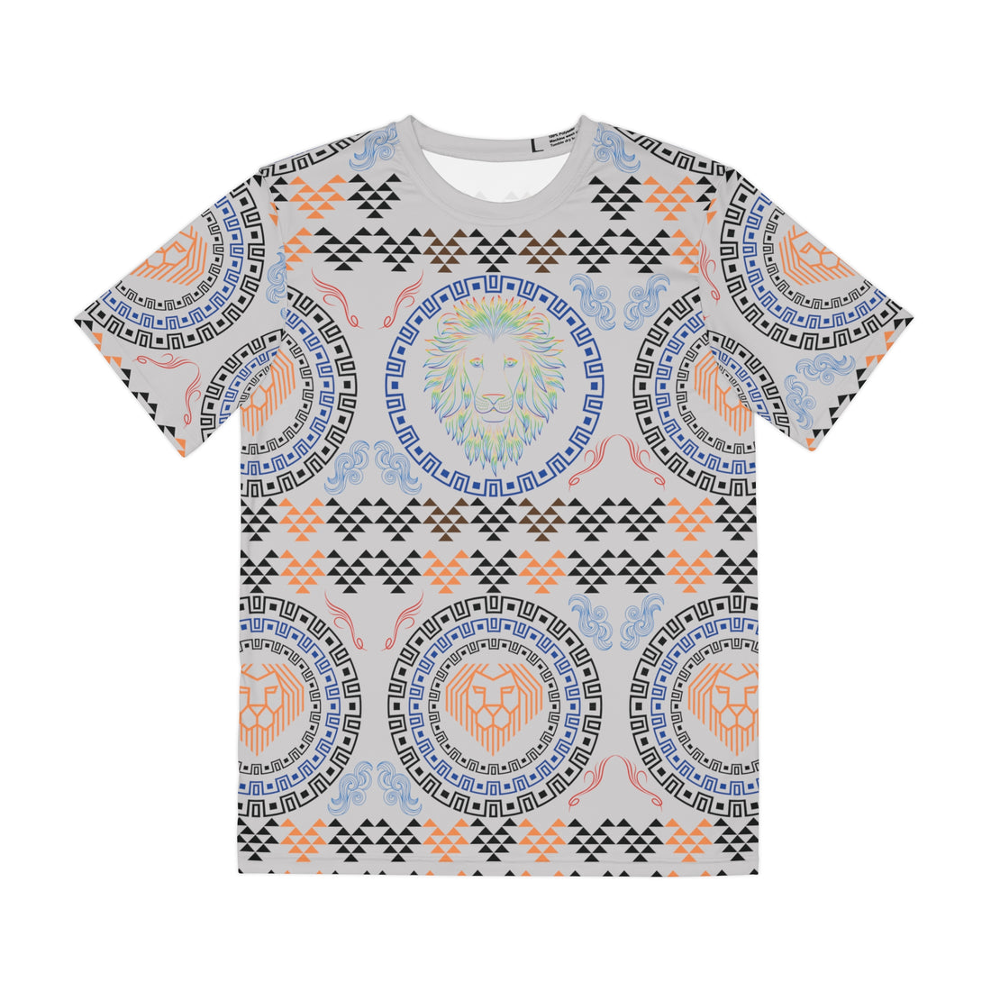 Slate Geo Lion Head Polyester Tee (AOP)
