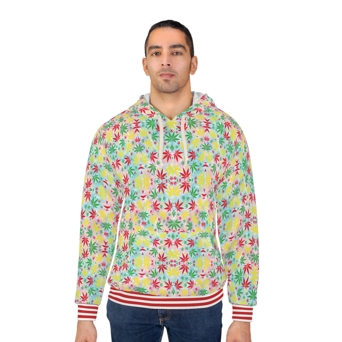 Multi Tye Dye Tropical Rasta Toned Pullover Hoodie