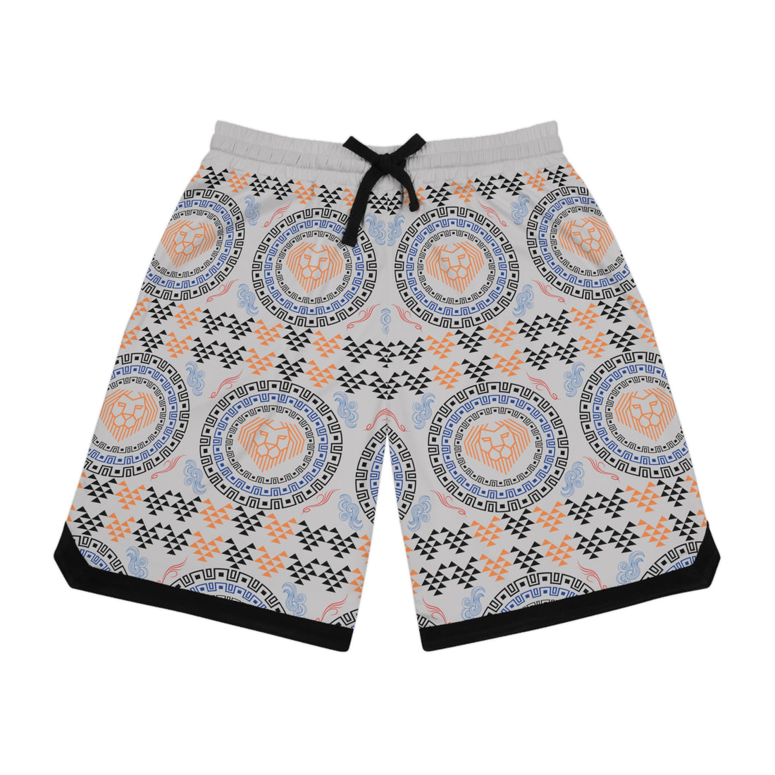 Slate Lion Head Basketball Rib Shorts (AOP)