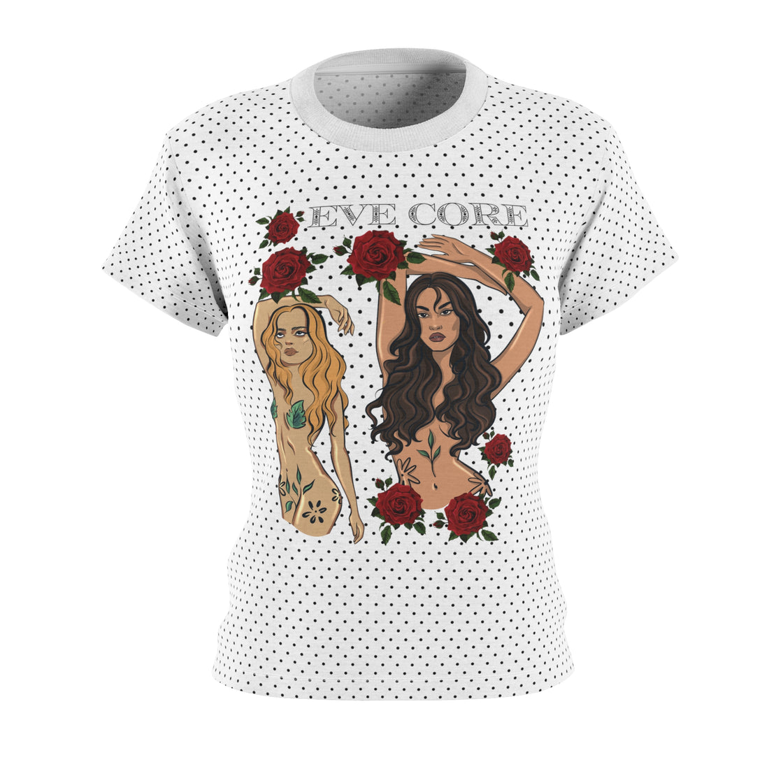 White Eve Core AOP Women's Cap Sleeves T-shirt