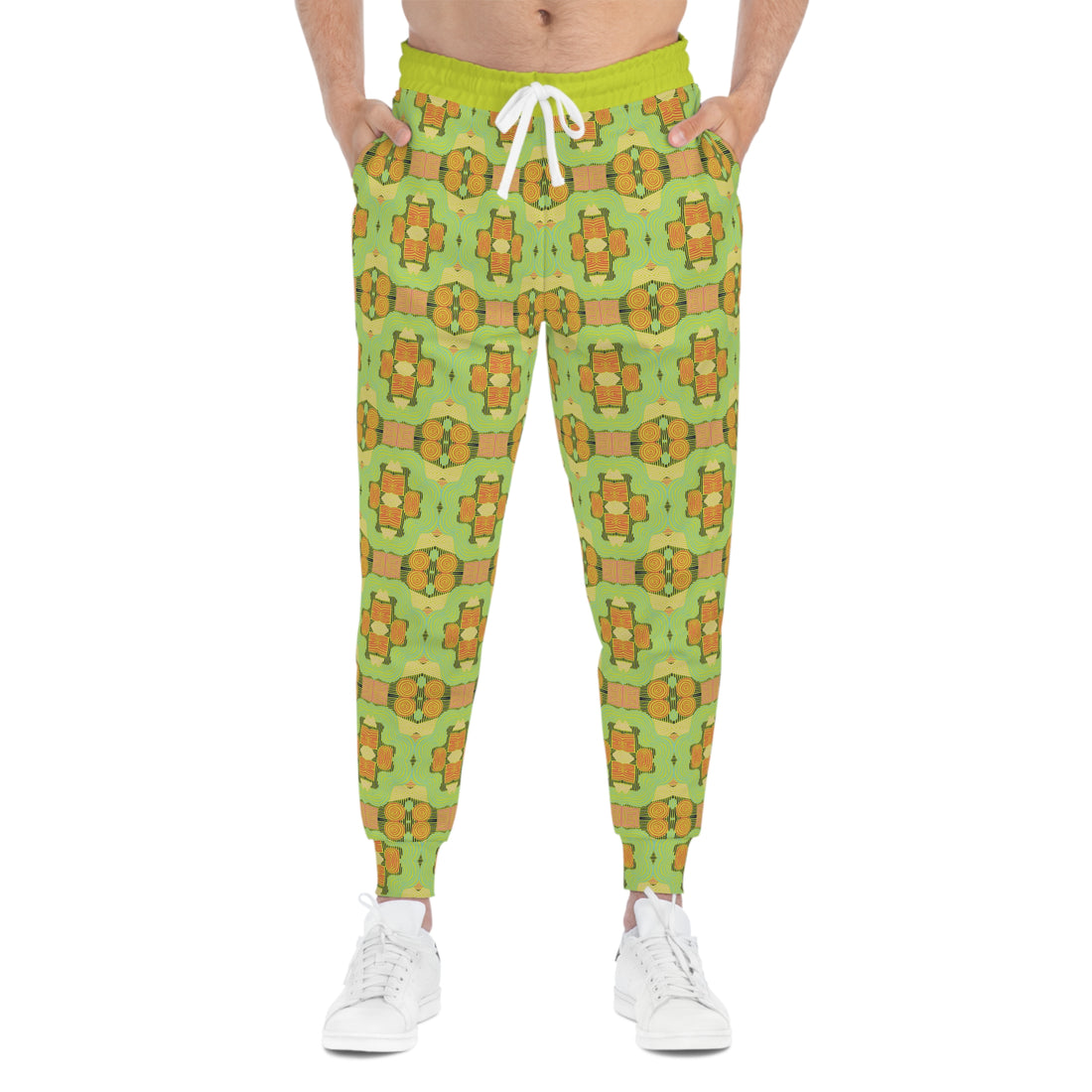 Lime Geometric Print Unisex Joggers