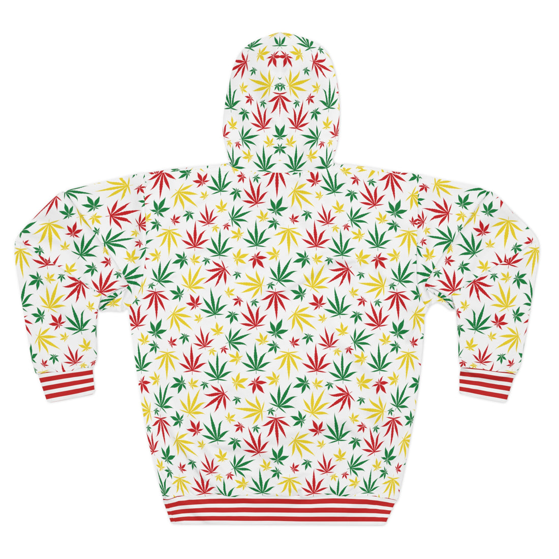 White Tropical Rasta Toned Pullover Hoodie