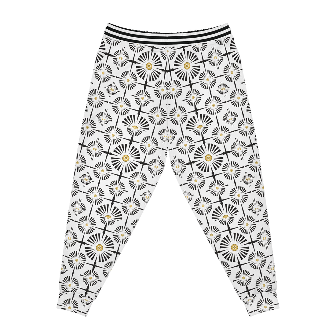 White Wheels & Spokes Print Unisex Joggers