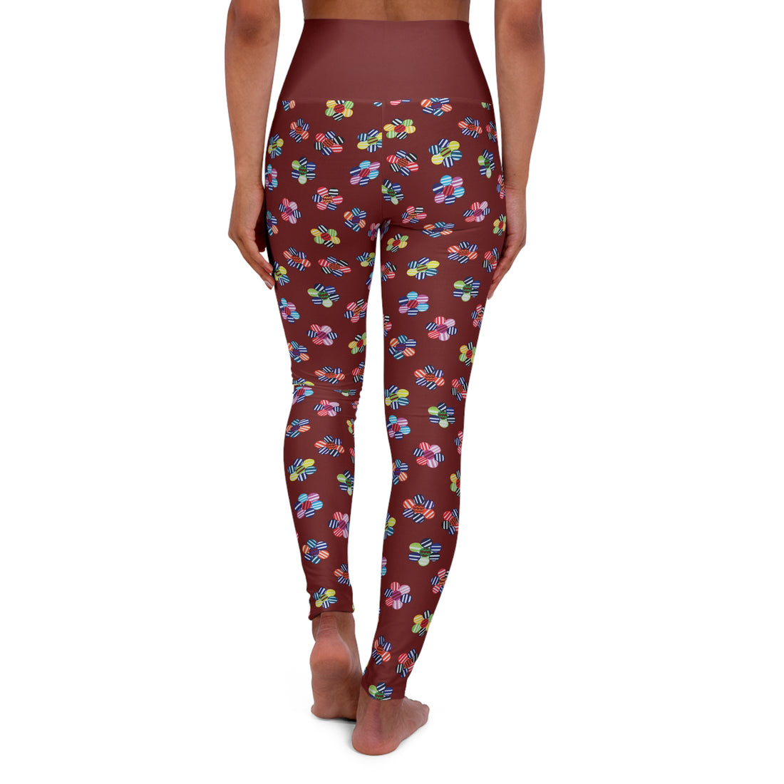 Marsala Candy Florals Yoga Leggings