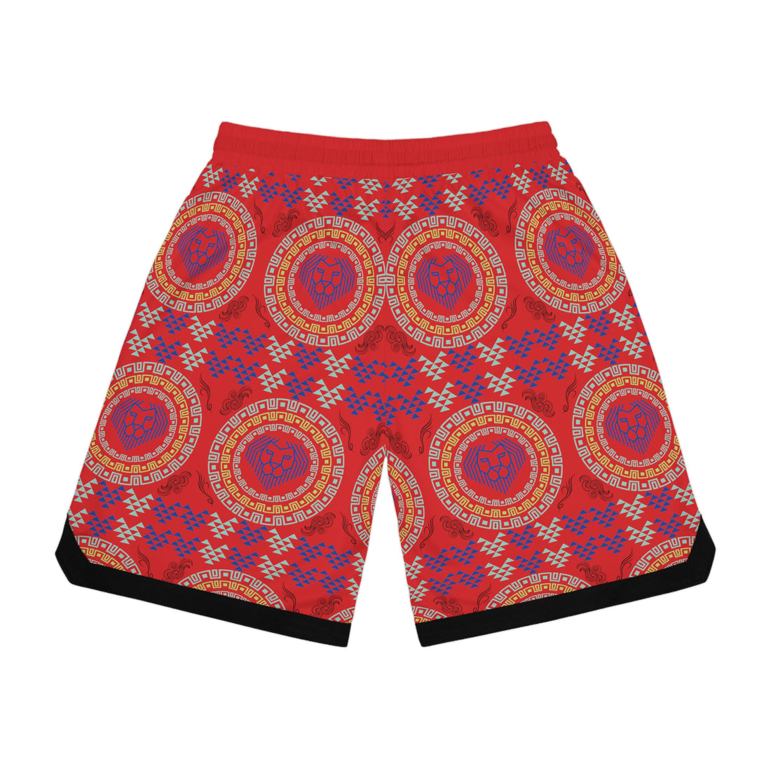 Red Lion Head Basketball Rib Shorts (AOP)