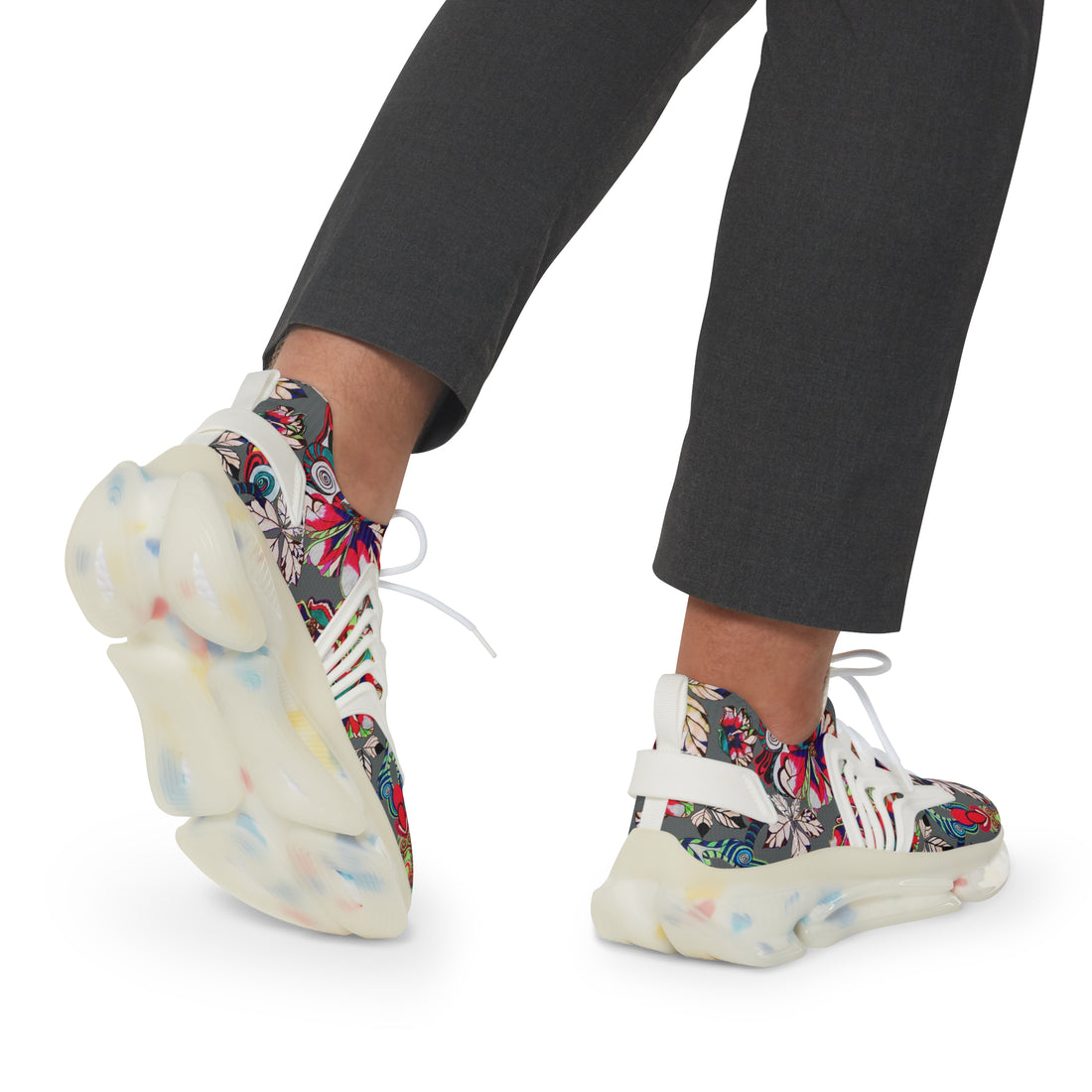 Ash Floral Pop OTT Men's Mesh Knit Sneakers