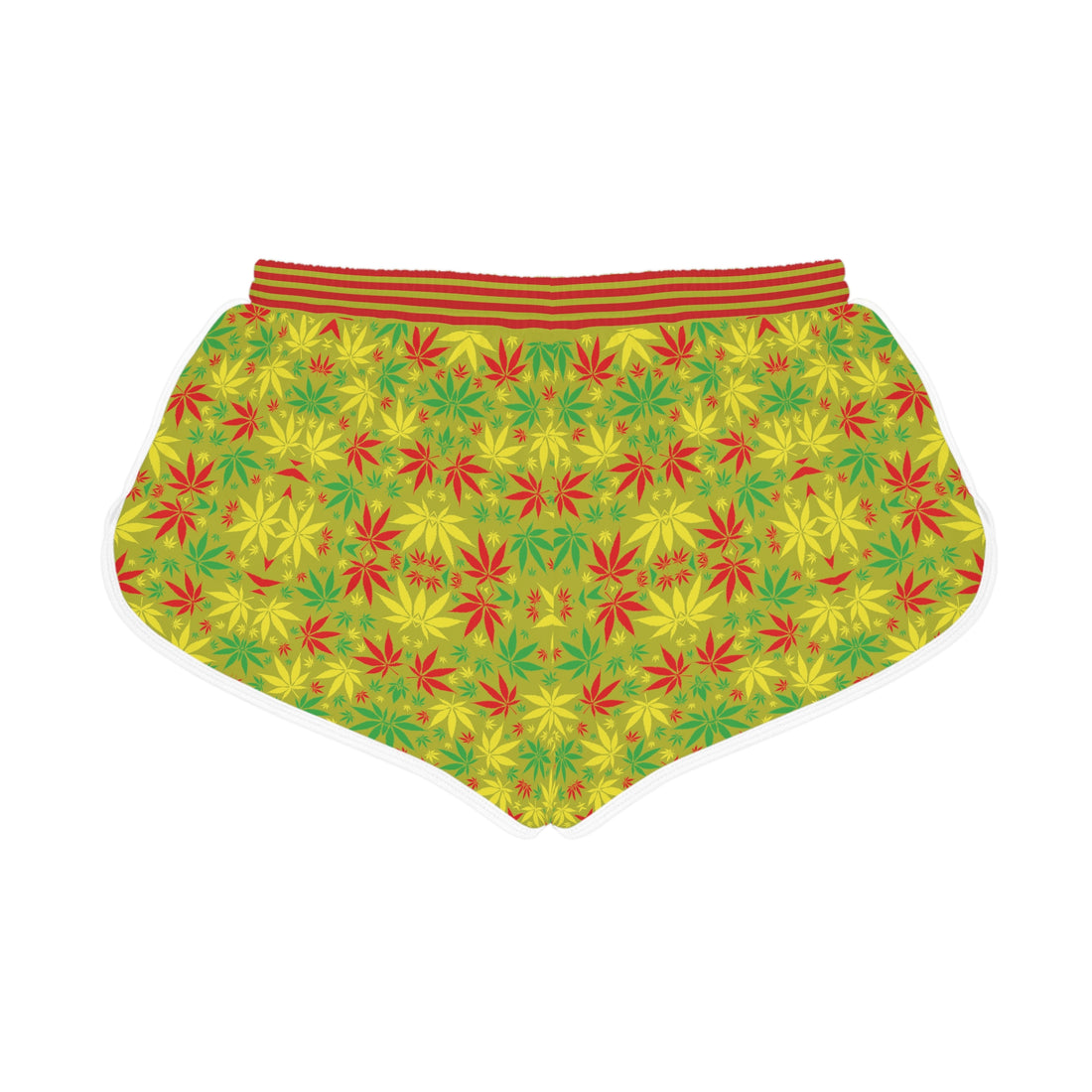 Olive Glow Tropical Rasta Toned Relaxed Gym Shorts