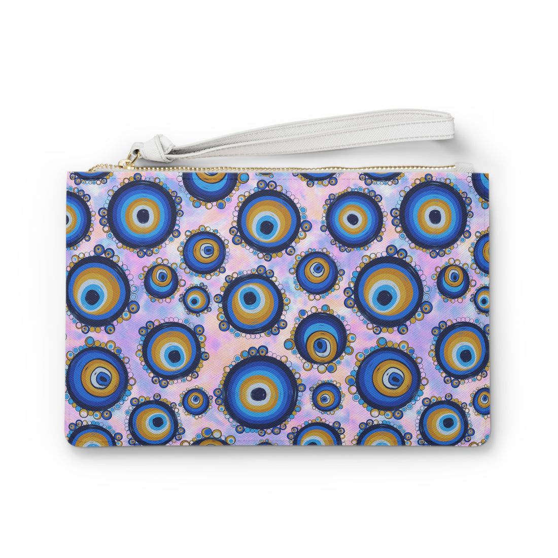 tye dye evil eye clutch bag