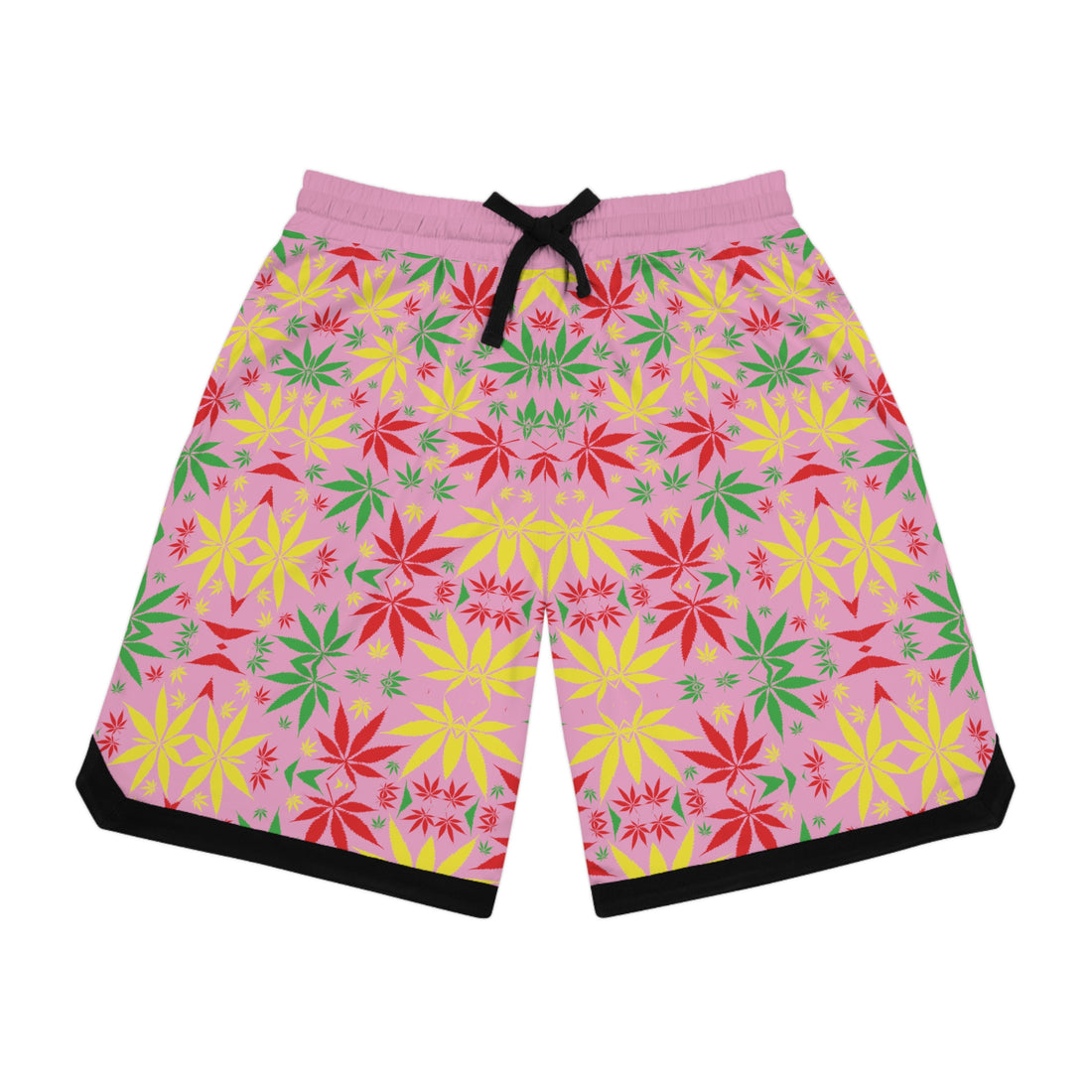 Muted Pink Rasta Toned  Basketball Rib Shorts (AOP)