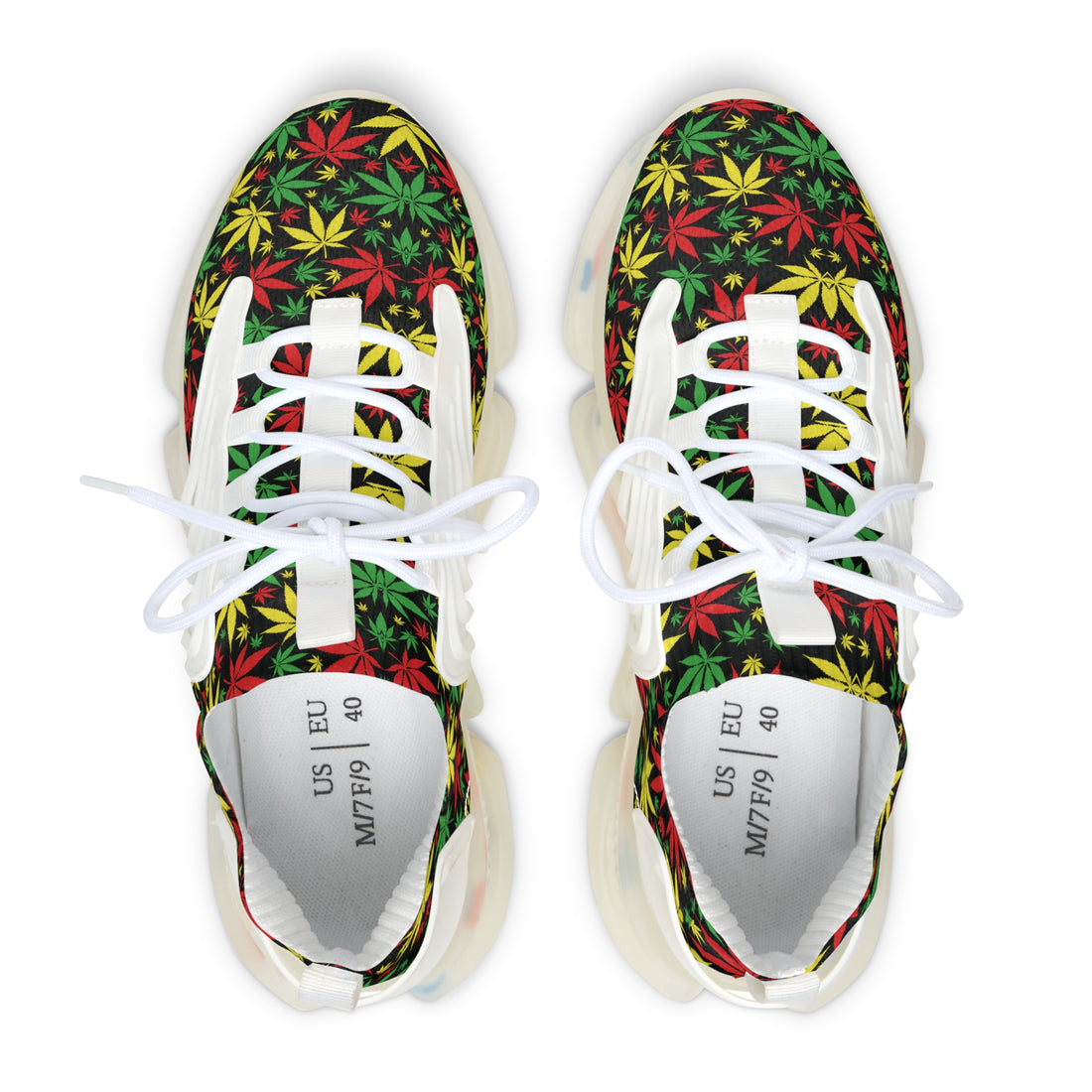 Black Tropical Rasta Toned Women's Mesh Knit Sneakers