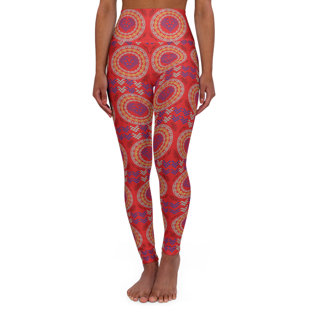 Red Lion Head Yoga Leggings