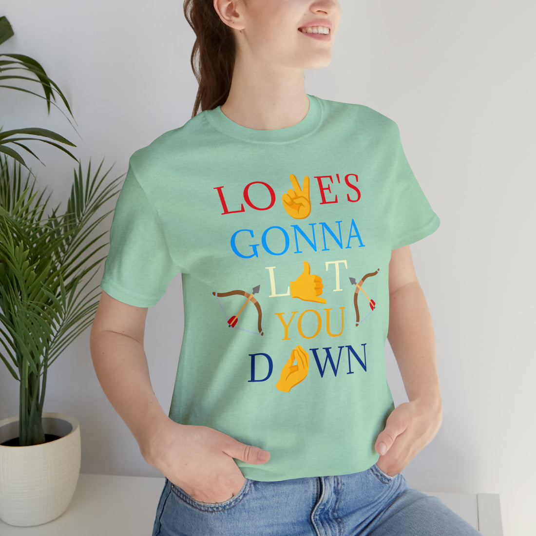 Unisex Love Down Typography Jersey Tee
