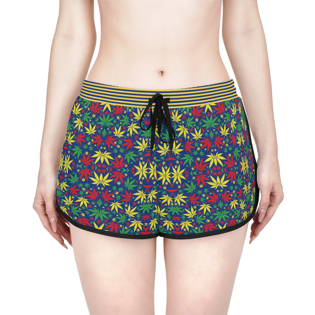 Blue Tropical Rasta Toned Relaxed Gym Shorts