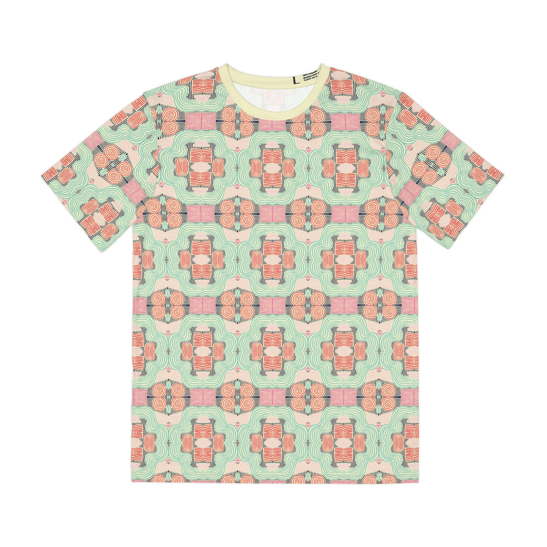 Cream Geometric Print Men's Polyester Tee (AOP)