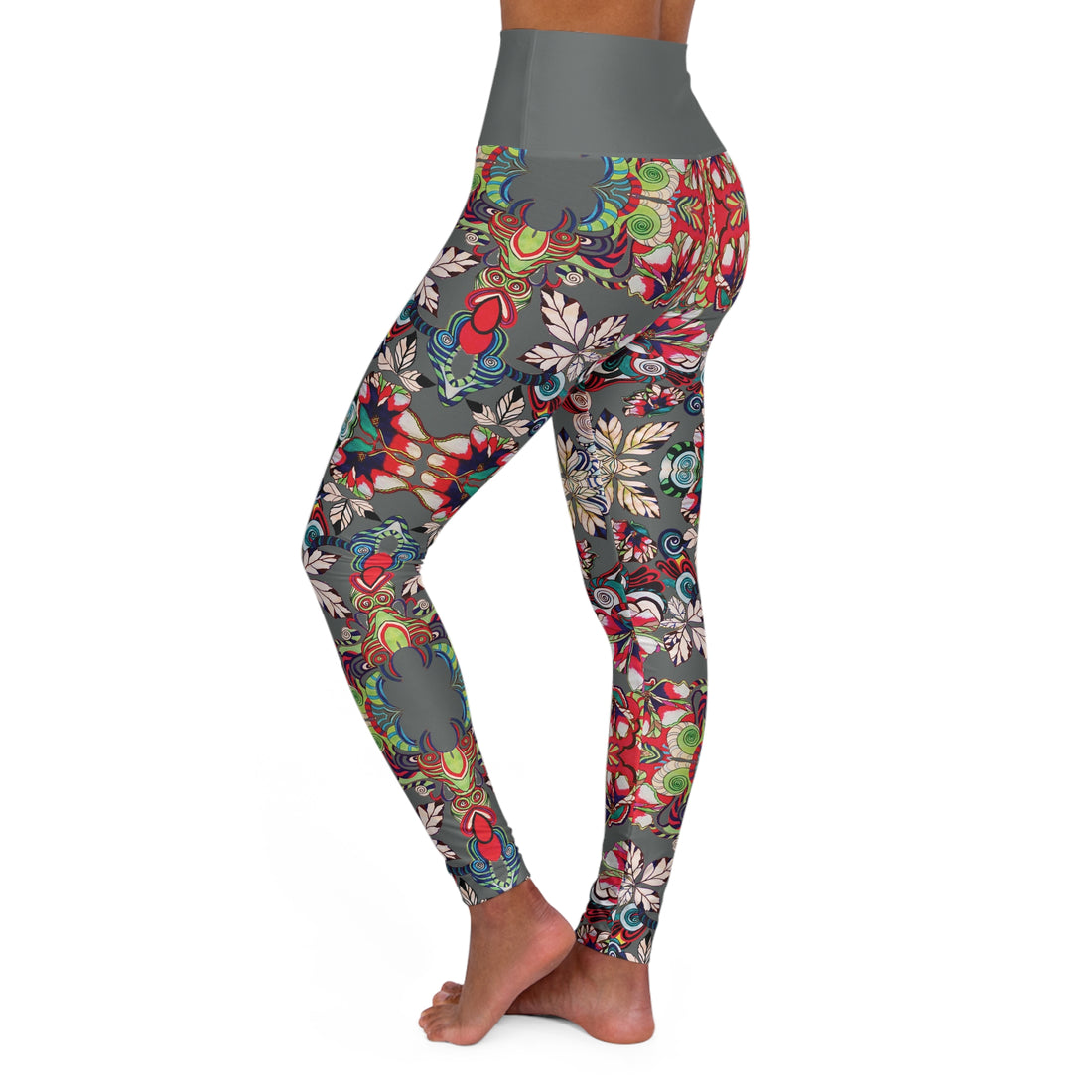 Ash Graphic Floral Yoga Leggings