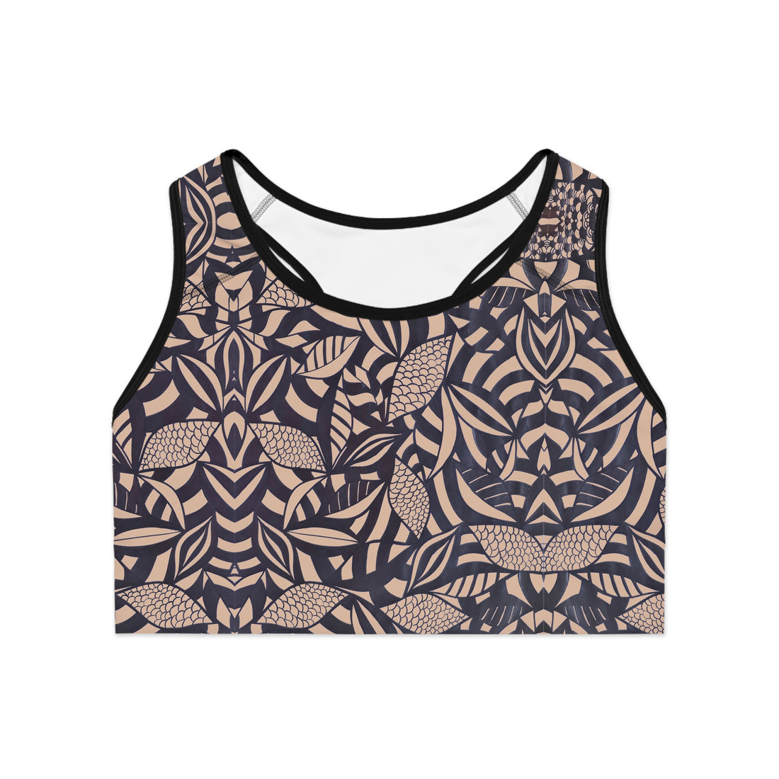 Nude Tropical Minimalist Racerback (AOP) Sports Bra