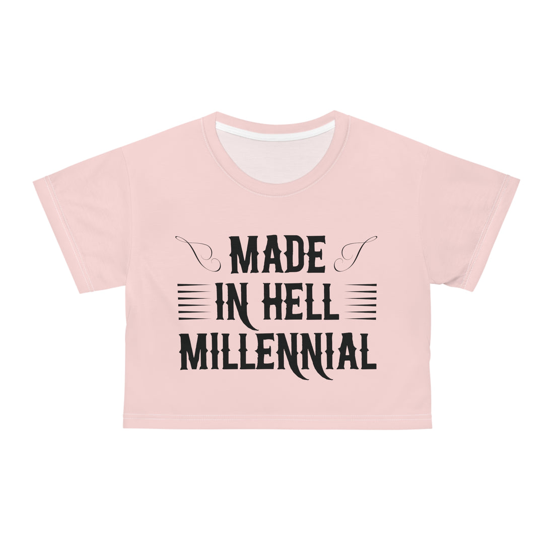 Pale Pink Millennial AOP Crop Tee