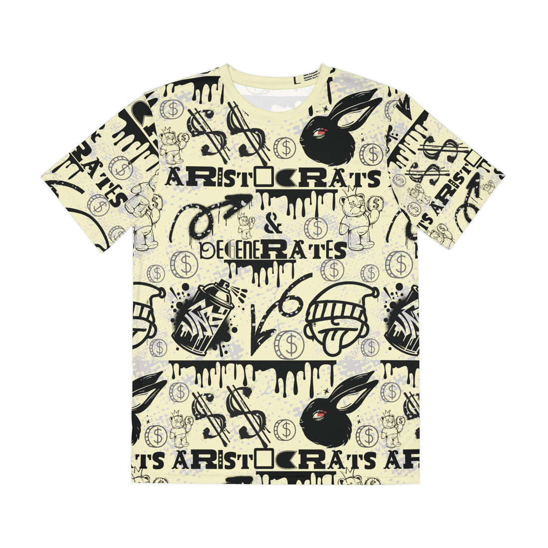 Cream Graphic Polar Men's Polyester Tee (AOP)