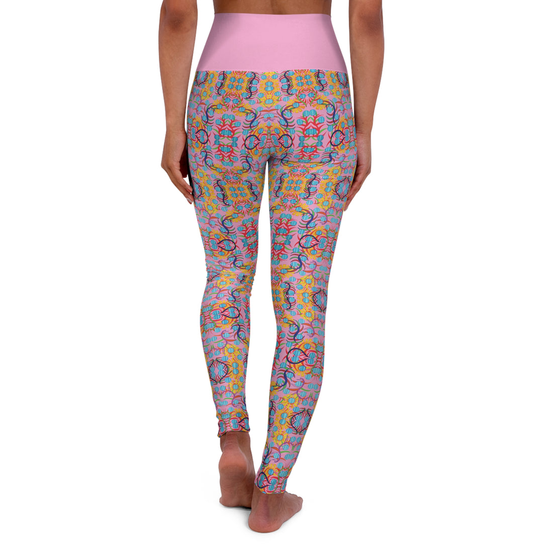 Muted Pink Sunflower Yoga Leggings