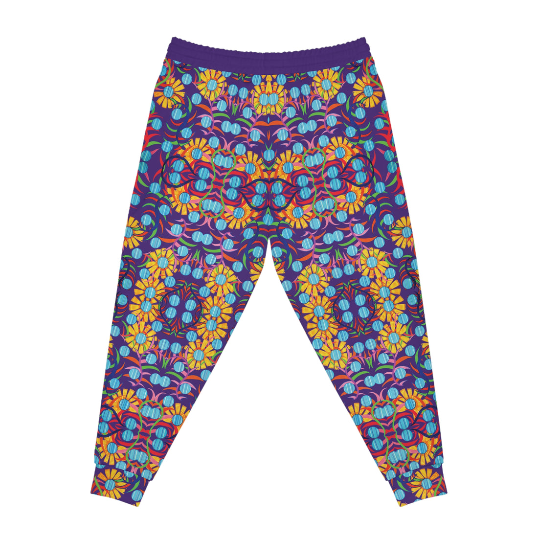 Purple AOP Sunflower Print Joggers