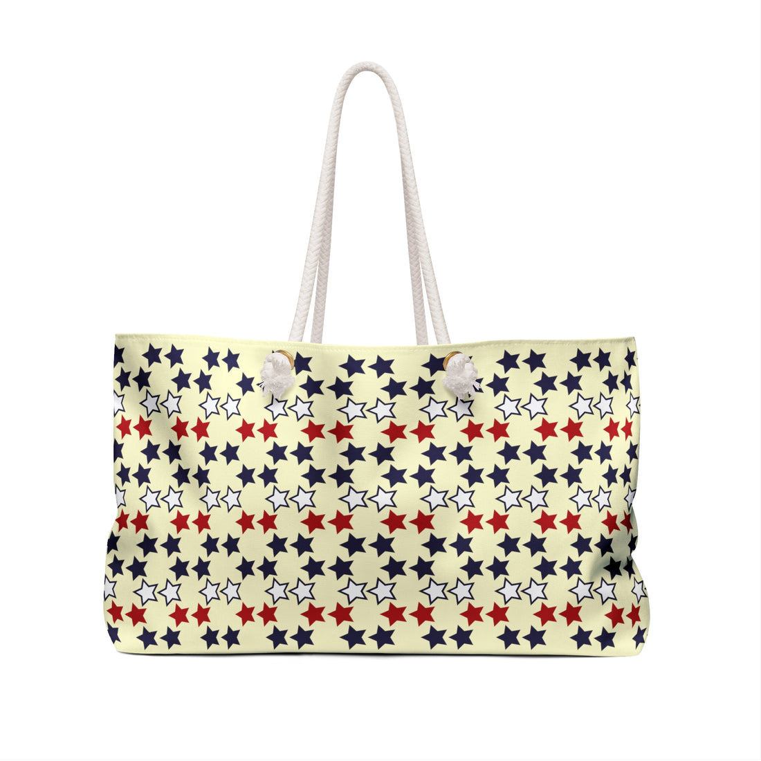 Cream Starry Weekender Tote Bag