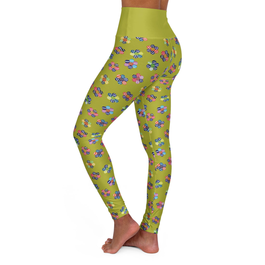 Olive Glow Candy Florals Yoga Leggings