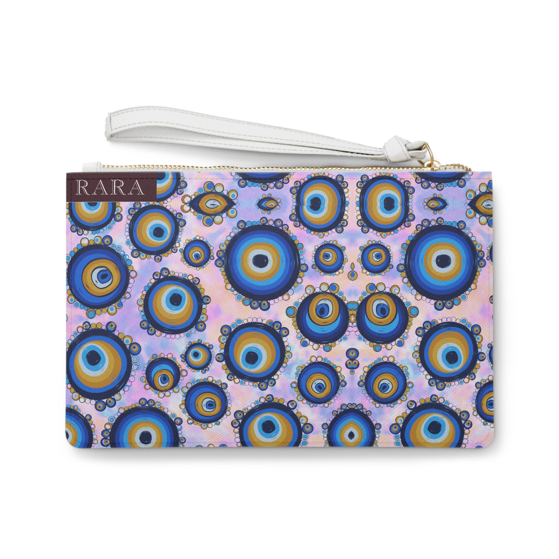 tye dye evil eye clutch bag