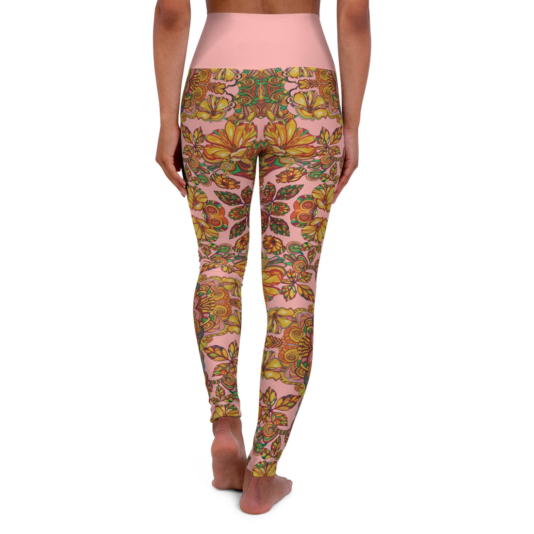 Blush Artsy Floral Yoga Leggings
