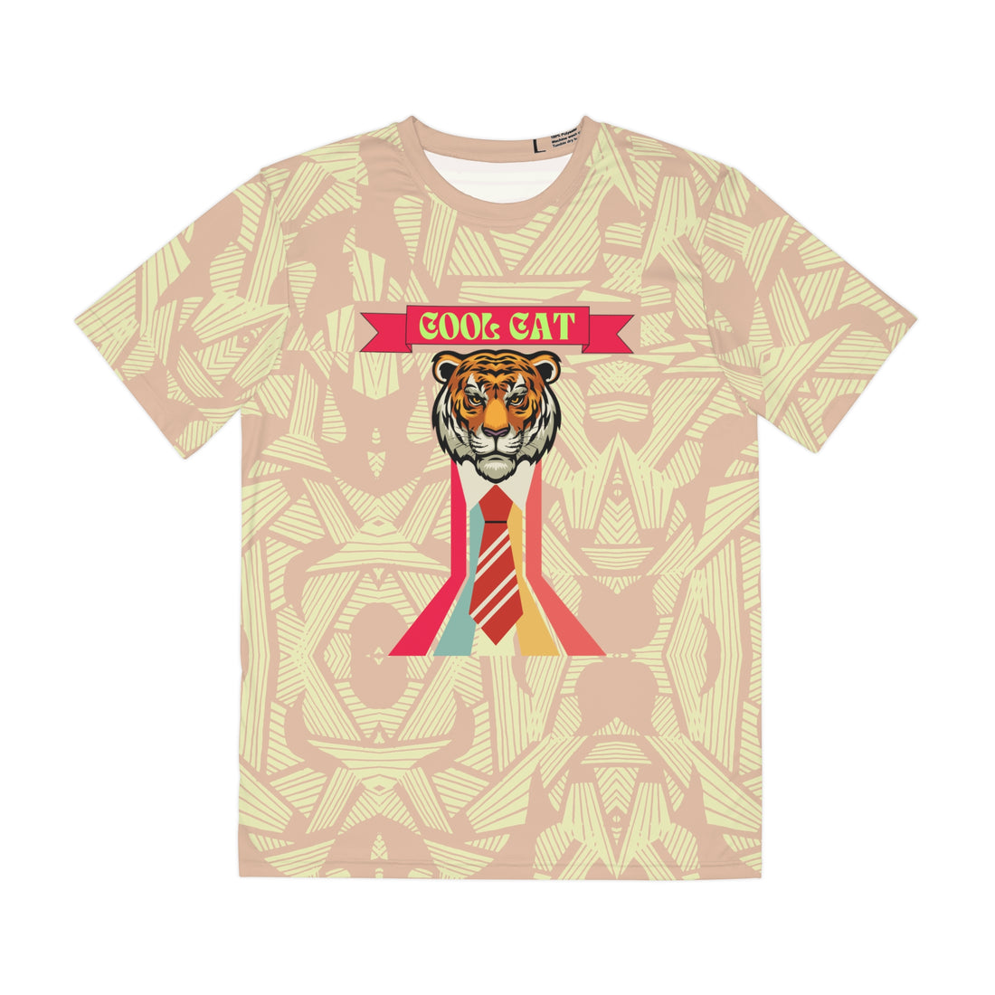 Nude Cool Cat Men's Polyester Tee (AOP)