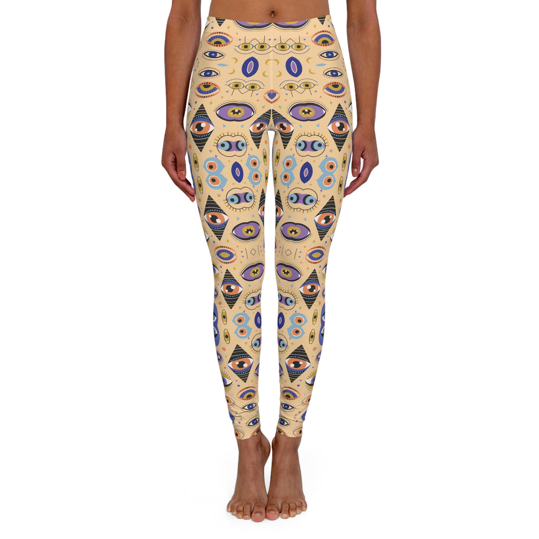 Tuscan Abstract Evil Eye Spandex Leggings