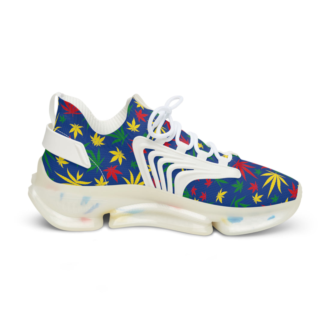 Blue Tropical Rasta Toned Men's Mesh Knit Sneakers