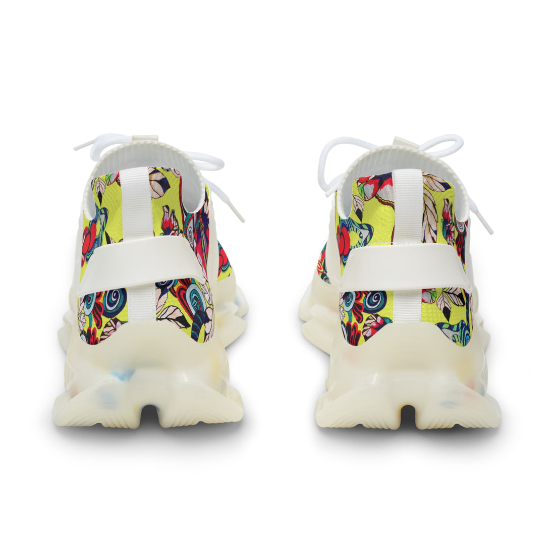 Canary Floral Pop OTT Men's Mesh Knit Sneakers