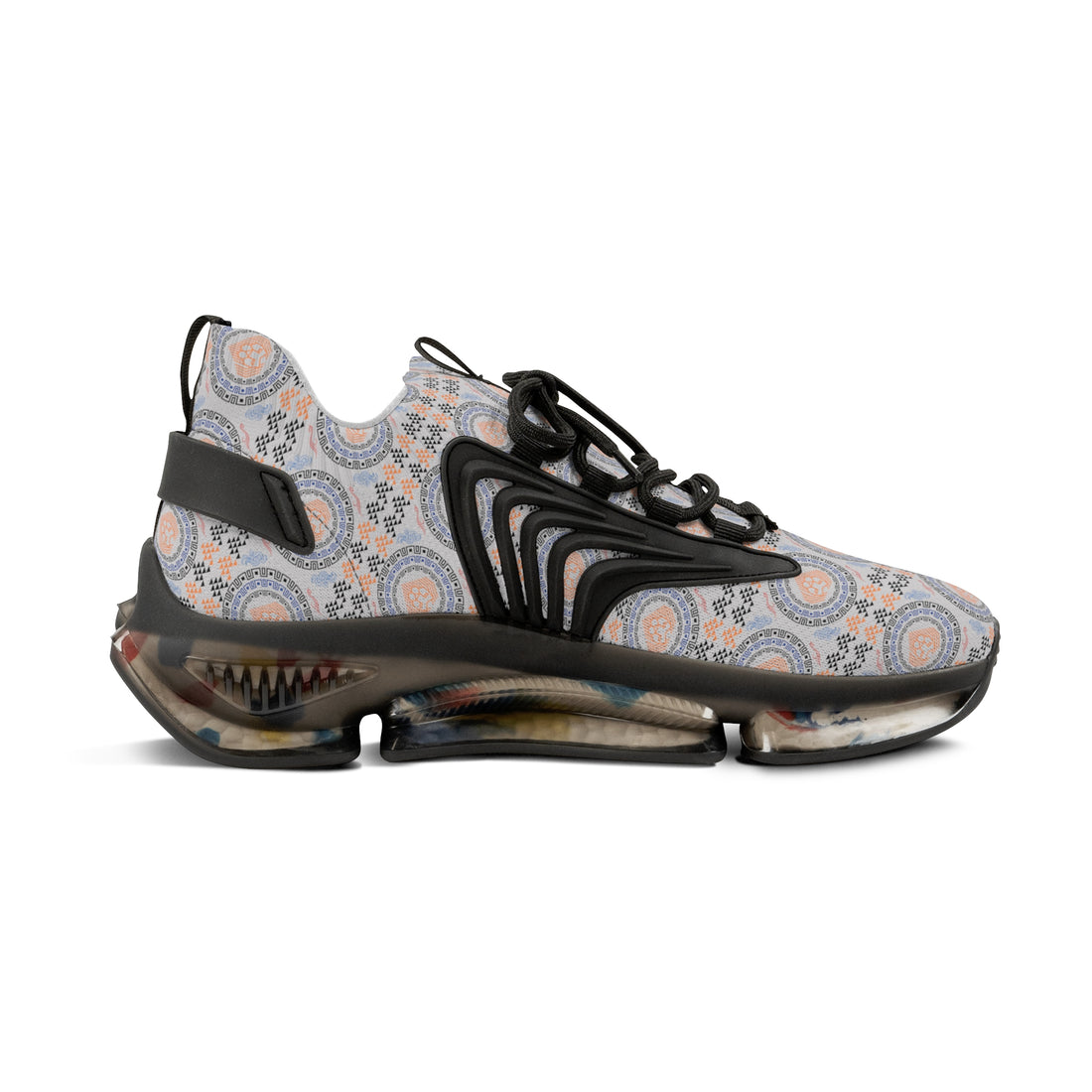 Slate Geo Lion Head Men's Mesh Knit Sneakers