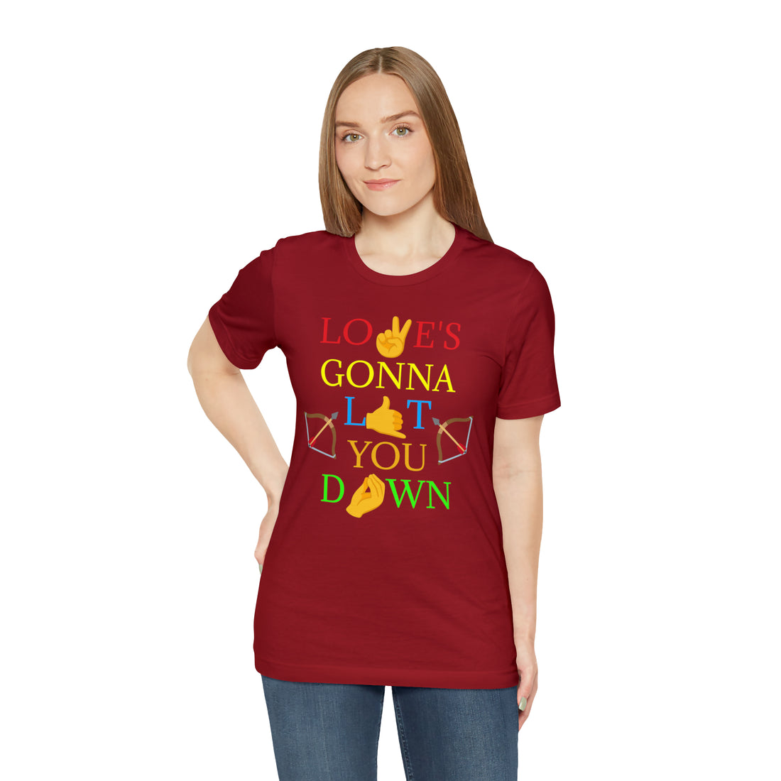 Unisex Love Down Typography Jersey Tee