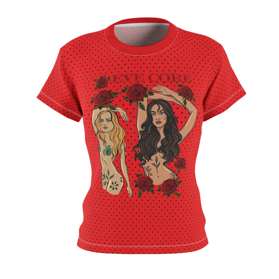 Red Eve Core AOP Women's Cap Sleeves T-shirt